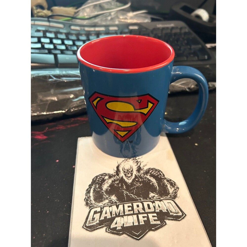 Superman DC Comics Galerie Ceramic Coffee Mug 20 oz Blue Classic S Shield Logo